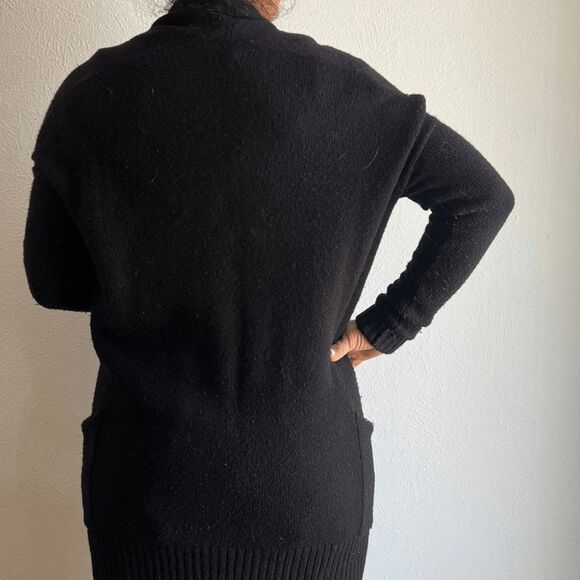 BCBG Max Azria Black Wool cashmere button down Cardigan Sweater duster shawl XS - Picture 8 of 13